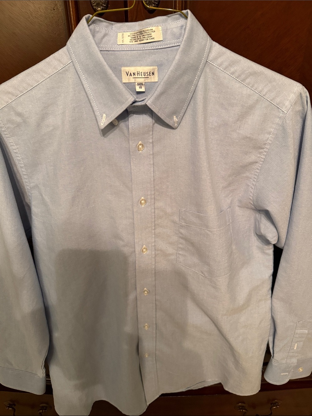 Van Heusen Boys Light Blue Button-Down Dress Shirt Size 16